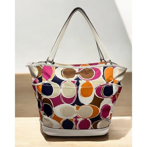 Coach F23299 Park Hand Drawn Scarf Print North/South Tote & Matching Wristlet - Picture 3 of 14